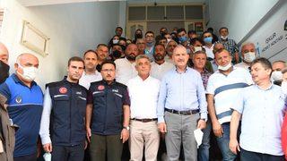 Bakan Soylu, selden etkilenen Çatalzeytin'de incelemelerde bulundu