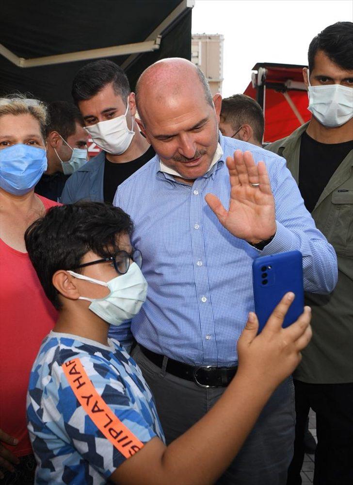 Bakan Soylu, selden etkilenen Çatalzeytin'de incelemelerde bulundu G3