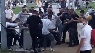 Sahilde ortalık savaş alanına döndü! Polis havaya ateş ederek dağıttı