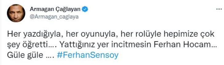 'Büyük Usta' Ferhan Şensoy'un vefatı ünlü isimleri yasa boğdu G5