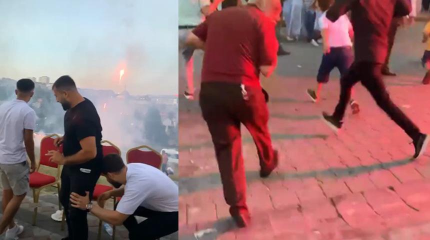 Düğünde korku dolu anlar! Havai fişekler davetlilerin arasında patladı