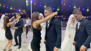 Düğünde gelin ve damada altın yerine sigara taktılar