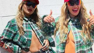 Ne yaptın Rita Ora? Minicik kot iç çamaşırı takipçilerini rahatsız etti