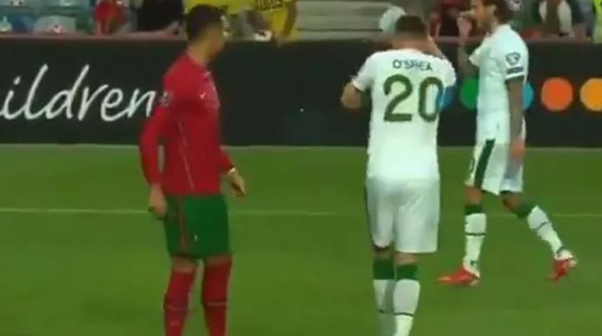 Cristiano Ronaldo'dan Dara O'Shea'ye tokat! İşte o anlar...