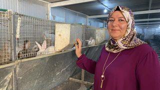 Emekli kadın polis hobi olarak başladığı tavşan üretimi için tesis kurdu