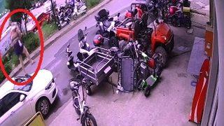 Dehşete düşüren anlar! Dördüncü kattan otomobilin üzerine düştü