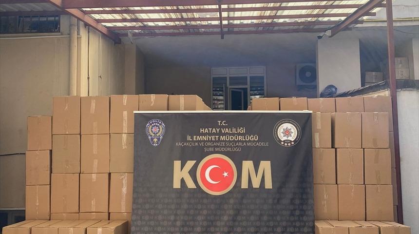 Hatay'da 5 milyon 200 bin makaron ele geçirildi