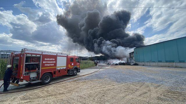 GÜNCELLEME - Sakarya'da geri dönüşüm fabrikasında çıkan ve palet üretim tesisine sıçrayan yangın söndürüldü