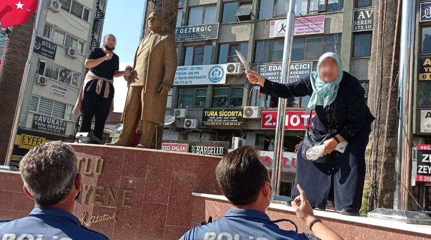 Gelin ile kayınvalidesi boğazlarına bıçak dayayarak isyan etti