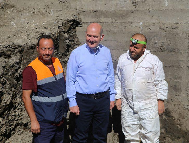 Bakan Soylu selden etkilenen Bozkurt'ta incelemelerini sürdürdü G3