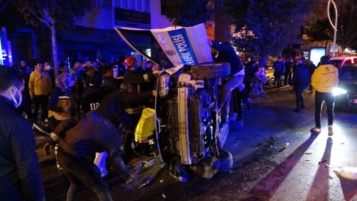Şüpheli aracı kovalayan polis otosu kaza yaptı: 2 polis yaralandı G2