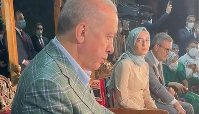 Cumhurbaşkanı Erdoğan, şiirini dinlerken gözyaşlarını tutamadı