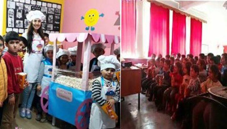 Hayatında hiç sinemaya gitmemiş öğrencileri için okulda sinema ortamı oluşturan 3 melek öğretmen 
