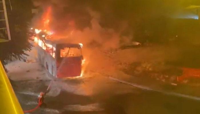 Korkunç! Ankara'da yolcu otobüsü yandı: 1 ölü, 20 yaralı