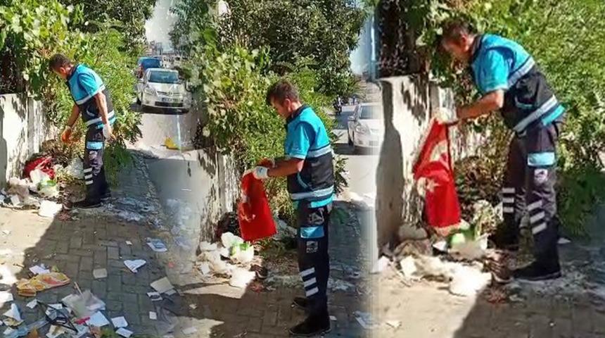 Pendik&rsquo;te temizlik iş&ccedil;isinin y&uuml;rekleri ısıttı! &Ccedil;&ouml;plerin arasına bırakıldığını g&ouml;r&uuml;nce...