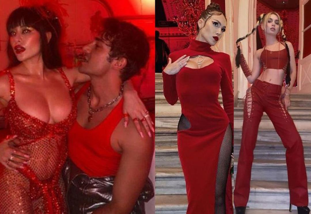 &Uuml;nl&uuml; modacı Dilara Fındıkoğlu'ndan kırmızı parti! Gecede kimler yok ki...