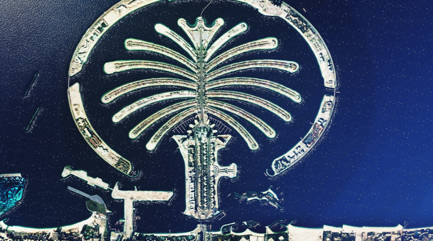 Dünyanın en büyük suni adası olarak biliniyor! Milyarderlerin uğrak noktası olan ada: Palmiye Adaları