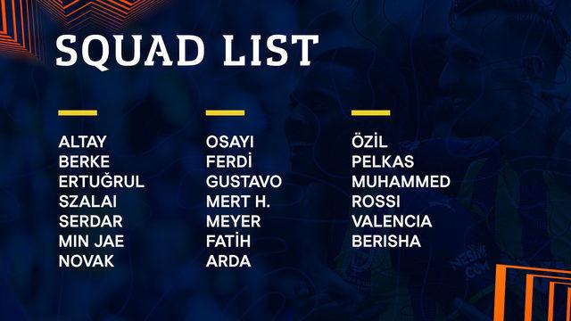  Fenerbahçe'nin Eintracht Frankfurt maçı kadrosu belli oldu