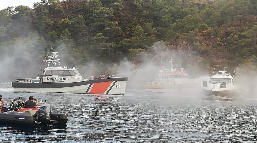 Fethiye'de lüks motor yatta çıkan yangın hasara yol açtı