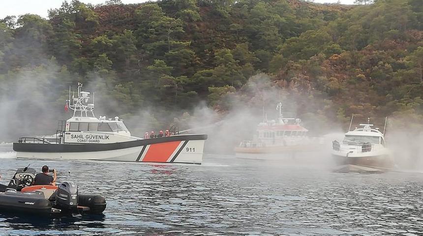 Muğla'da lüks teknede yangın