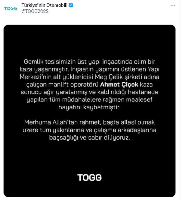 togg vefat