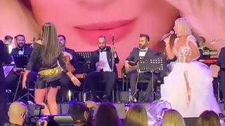 Seda Sayan'ın konserinde dans eden gelin adayı Solmaz süper miniyle zor anlar yaşadı