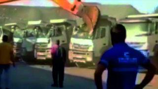 Kepçeyle kamyonları parçalayan operatör konuştu: Olayda mağdur kimse yok