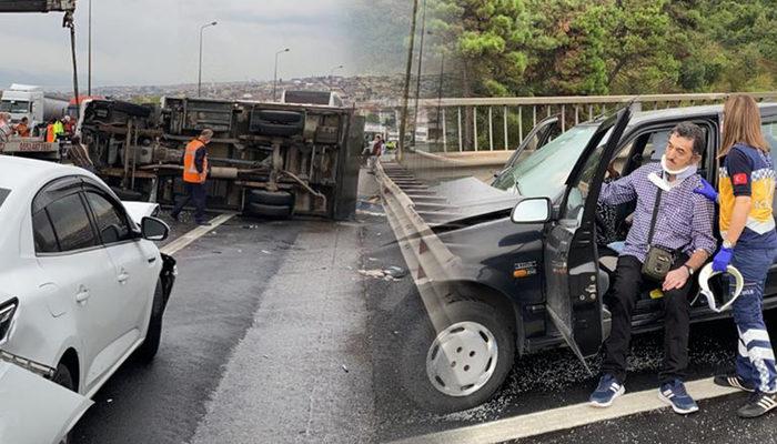 TEM'de zincirleme trafik kazası! Ulaşıma kapanan yol yarım saat sonra açıldı