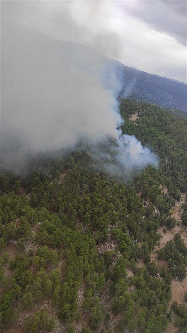 Manavgat'ta çıkan orman yangınına müdahale ediliyor