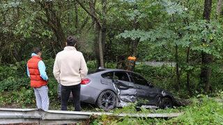 Bolusporlu futbolcuların bulunduğu otomobil kaza yaptı