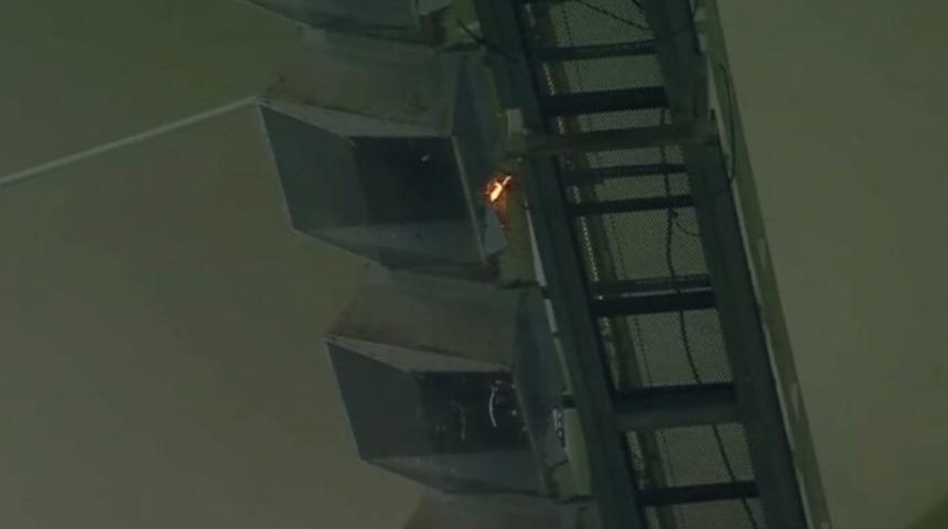 Fenerbahçe - Giresunspor maçında yangın çıktı