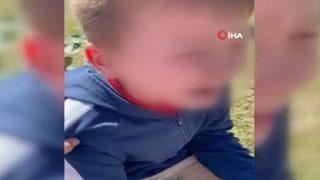 Şoke eden görüntüler! Oğluyla kavga eden çocuğa dehşeti yaşattı