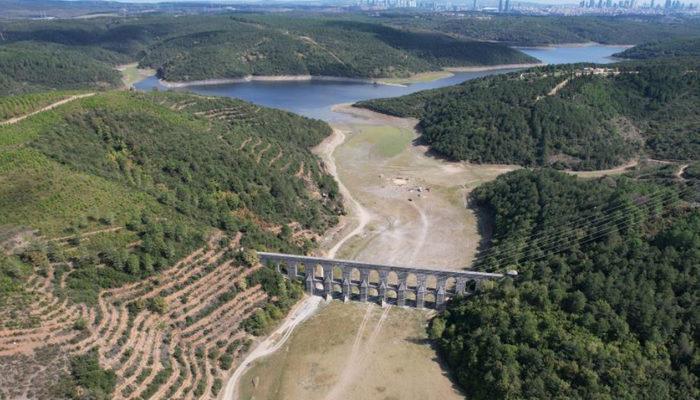 Alibeyköy Barajı adeta çöle döndü! Kuruyan kısımları film seti oldu