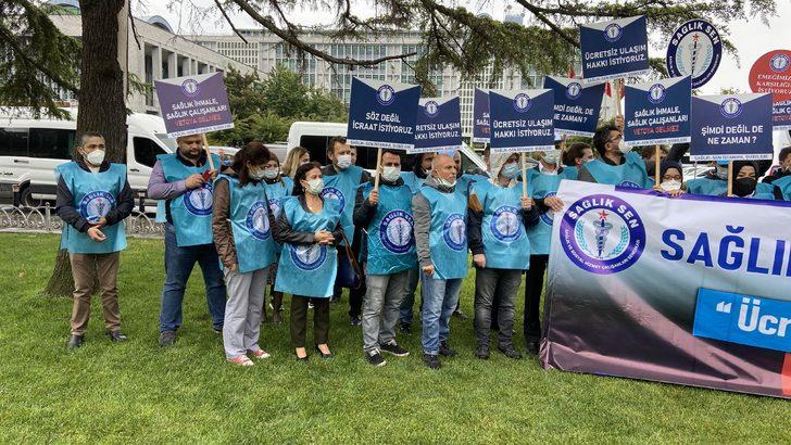 Sağlık çalışanlarından İBB önünde protesto! İmamoğlu'na 'kırmızı' kart G1