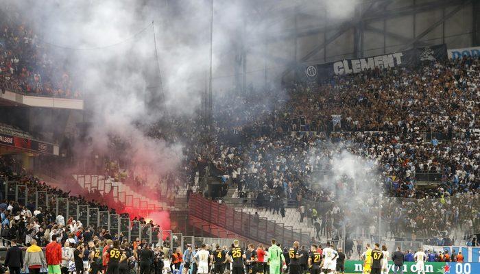 Marsilya - Galatasaray maçında tribünlerde olay çıktı