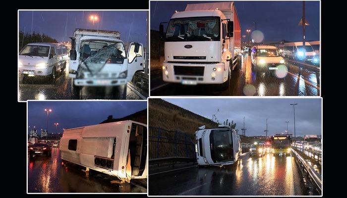 İstanbul'da art arda trafik kazaları! Çok sayıda araç zarar gördü