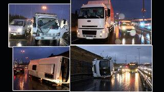 İstanbul'da art arda trafik kazaları! Çok sayıda araç zarar gördü