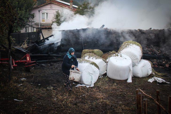 Kütahya'da ahır ve samanlık yangınında 3 küçükbaş hayvan telef oldu G3