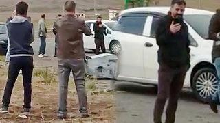 Ayı yiyecek için ilçeye indi, gören cep telefonuna sarıldı