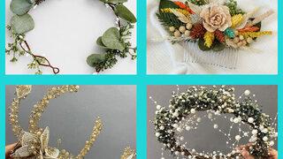 Sonbahar gelinlerinden Özpirinçci’nin çiçeklerle bezeli tacına benzer aksesuar modelleri