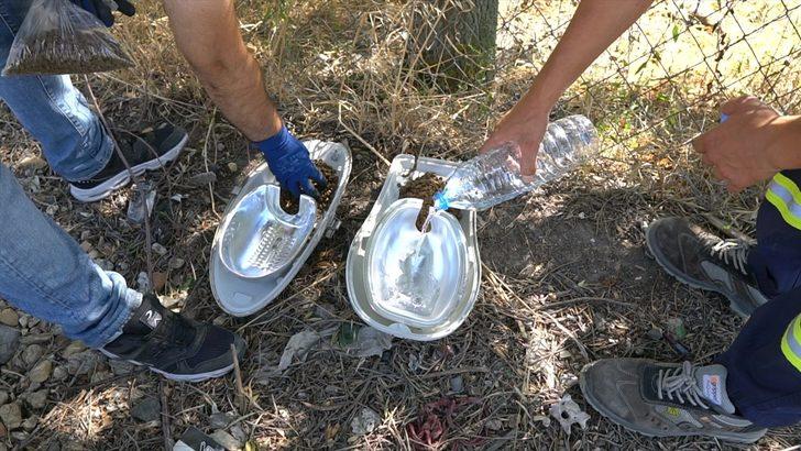 Hurda armatürler sokak hayvanları için su ve mama kabı oldu G3