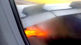 ABD'de kalkışa hazırlanan uçağın motoru bir anda alev aldı! Yolcular böyle tahliye edildi