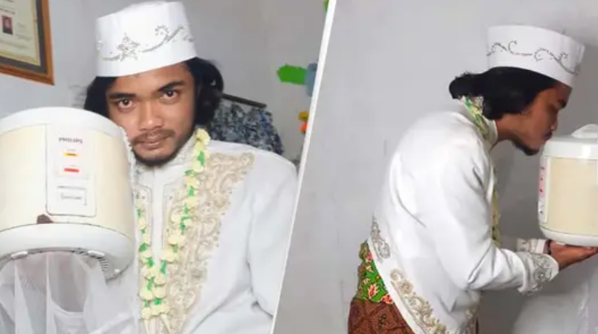 Sosyal medya bu düğünü konuşuyor! Pilav makinasıyla evlenen adam 4 gün sonra boşandı