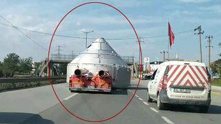 D-100 Karayolu'nda şaşırtan görüntü! 