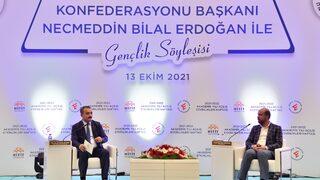 Dünya Etnospor Konfederasyonu Başkanı Bilal Erdoğan, Çorum'da söyleşiye katıldı: