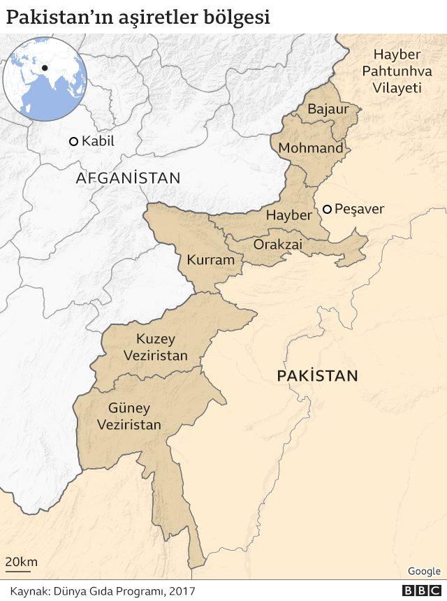 Pakistan aşiretler bölgesi haritası