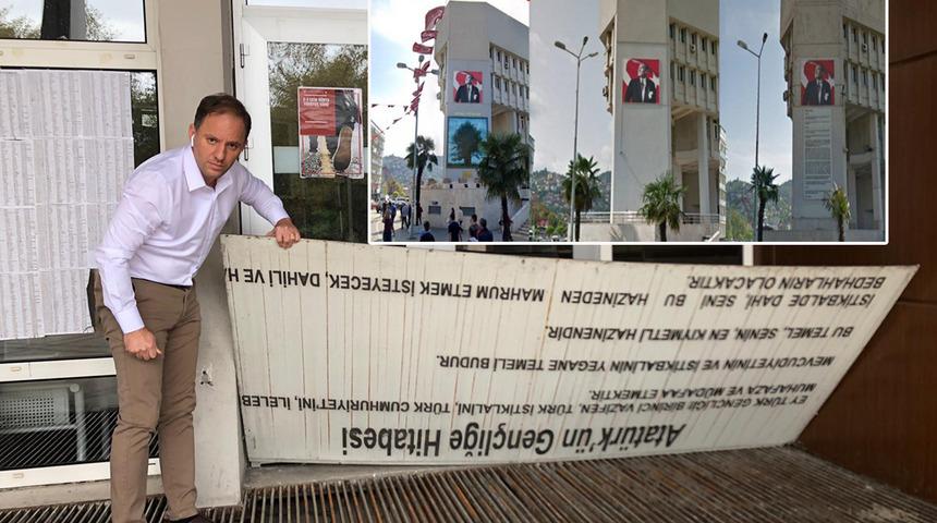 Zonguldak Valiliğinde skandal olay! 'Gençliğe Hitabe' mazgalların kapatılmasında kullanılmış