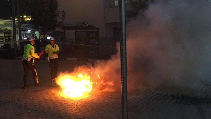 Siirt'te ceza uygulanan sürücü motosikletini yaktı G1