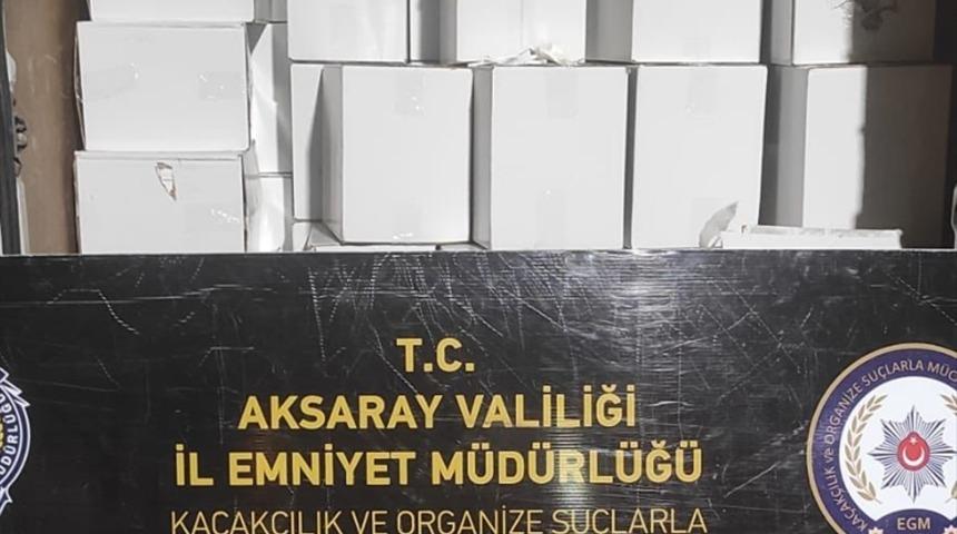 Aksaray'da 2 milyon filtreli sigara kağıdı ele geçirildi