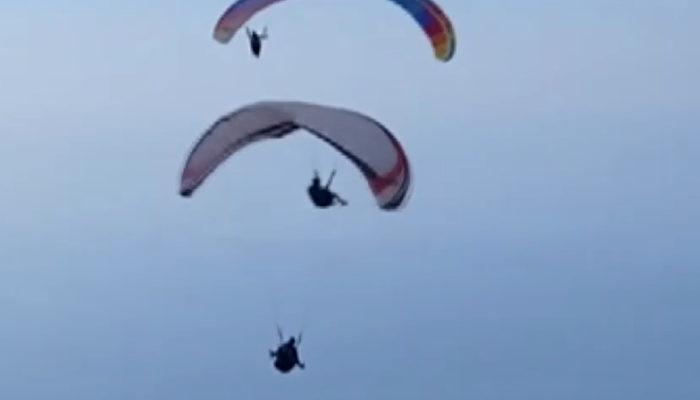 Muğla'da düzenlenen festivaldeki paraşüt kazaları böyle görüntülendi